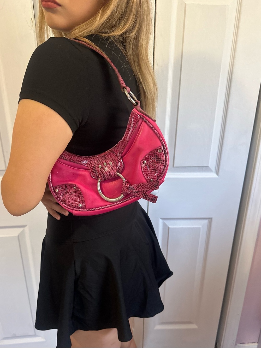 Vintage BCBG girls hot pink shoulder bag